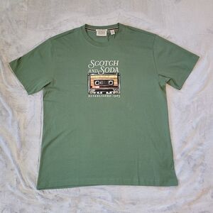 Scotch & Soda Amsterdam Mens Medium Music Cassette Tape Graphic Print Tshirt